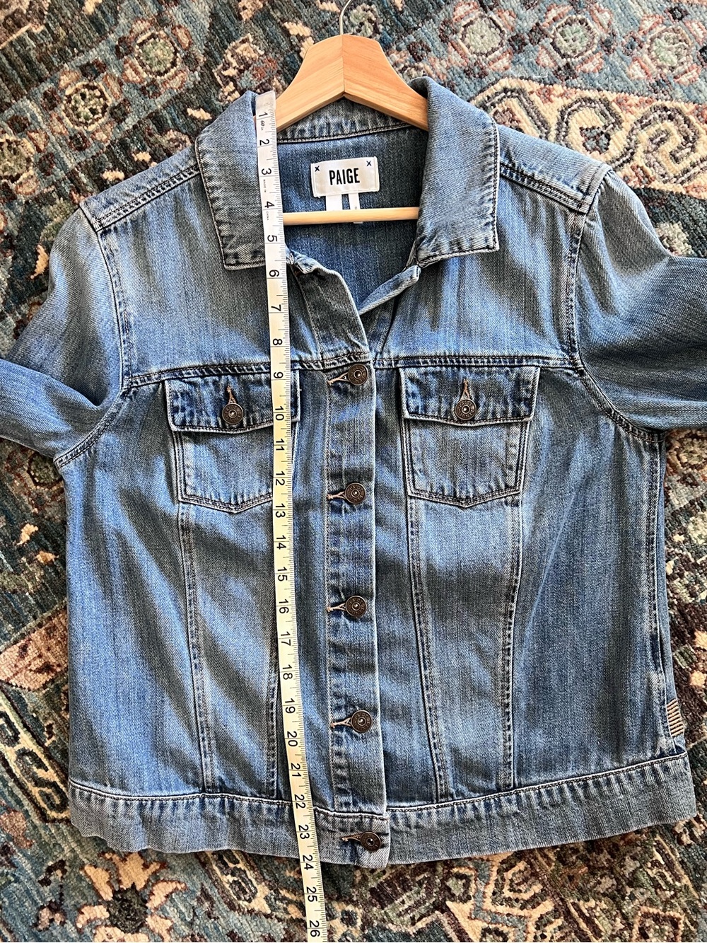 PAIGE Light Wash Blue Denim Jacket Large - Picture 9 of 9